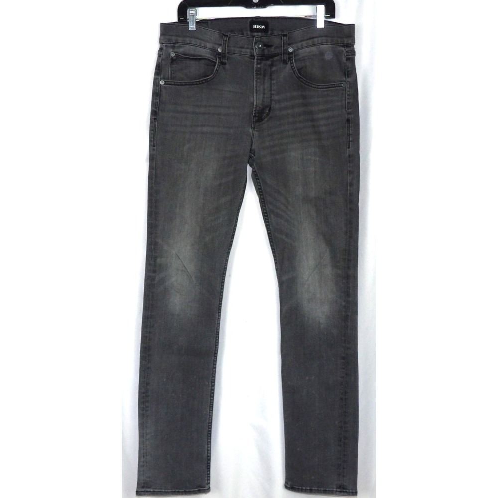 HUDSON Gray Stretch BLAKE Slim Straight Leg Denim Jeans Men's 34 X 33